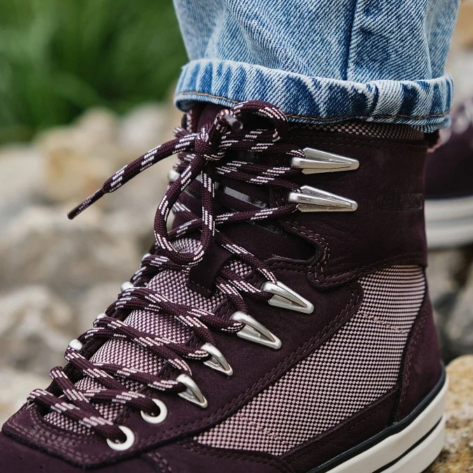 Кеды женские высокие Ellesse Alzano Mtn Boot Leather Af Pink/Dark Purple/Silver