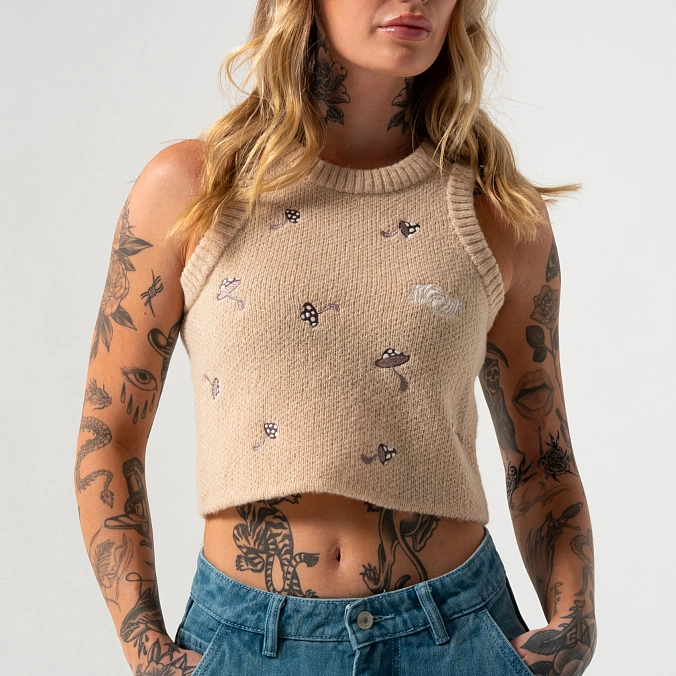Кроп-топ женский RIPNDIP Euphoria Knit Crop Top Off White