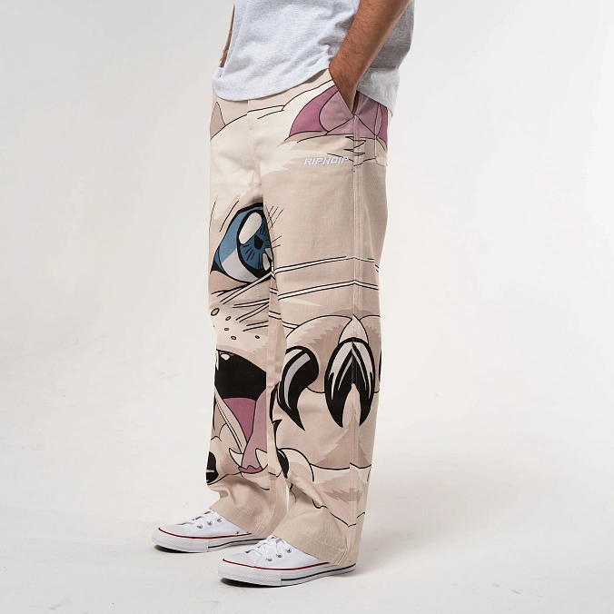 Брюки RIPNDIP Metal Claw Wide Leg Pants Bone