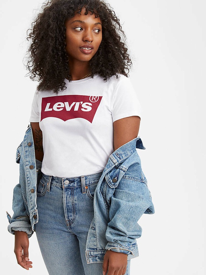 Женская футболка Levi's The Perfect Tee Batwing Bright White