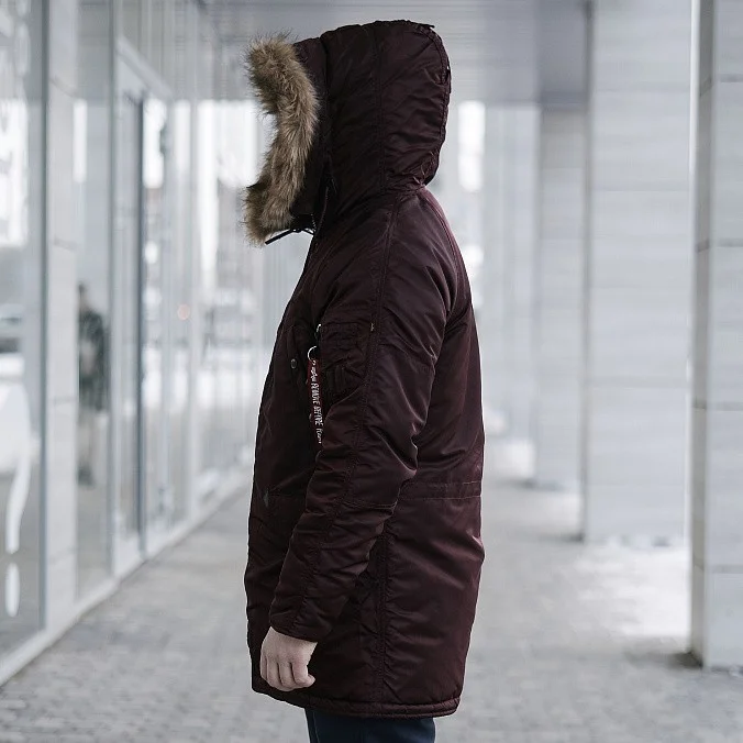 Мужская куртка парка Alpha Industries Slim Fit N-3B Parka Maroon / Orange