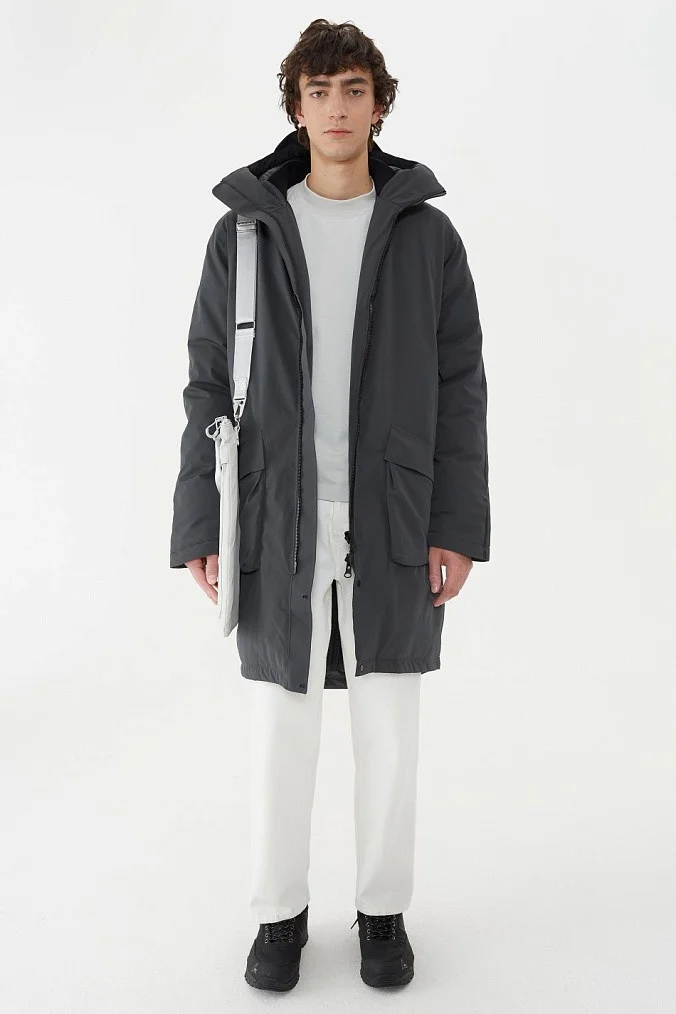 Двусторонняя парка мужская SHU графитовая