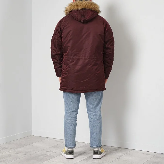 Мужская куртка парка Alpha Industries Slim Fit N-3B Parka Maroon / Orange