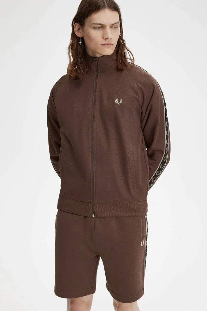 FRED PERRY ブラウン ジップアップジャケット UK 10 ファッション