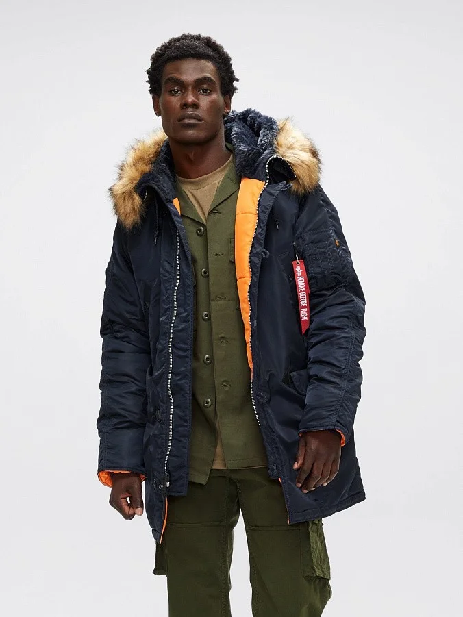 Мужская куртка парка Alpha Industries Slim Fit N-3B Parka Replica Blue / Orange