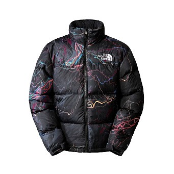 Пуховик мужской The North Face 1996 Retro Nuptse Jacket TNF Black Trail Glow Print