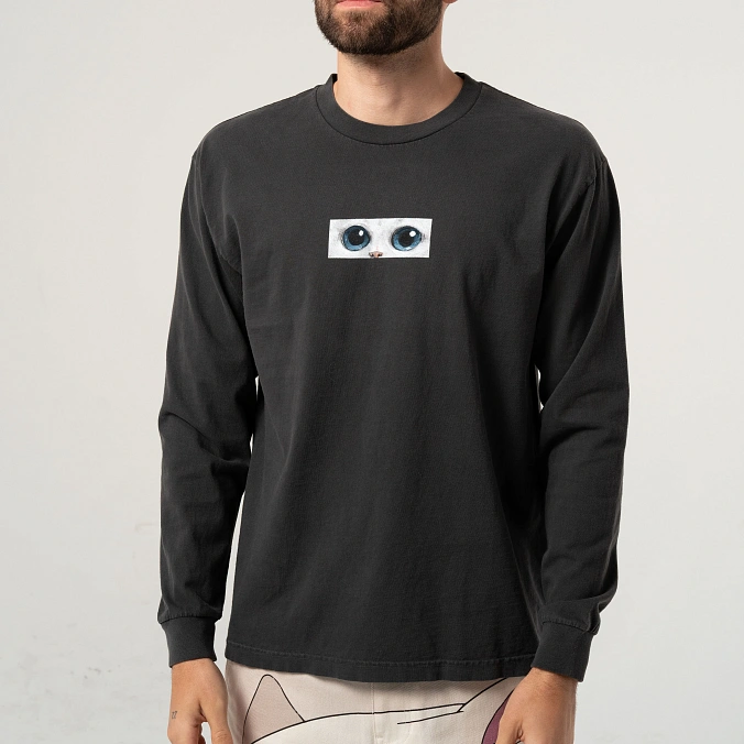Лонгслив RIPNDIP Find Out Long Sleeve Charcoal Vintage Wash
