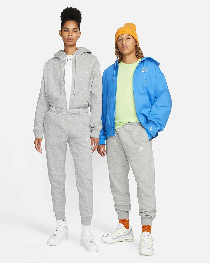 Брюки спортивные Nike Sportswear Club Fleece Dark Grey Heather/Matte Silver/White