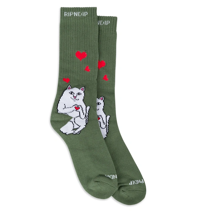 Носки RIPNDIP Nermal Love Socks Olive