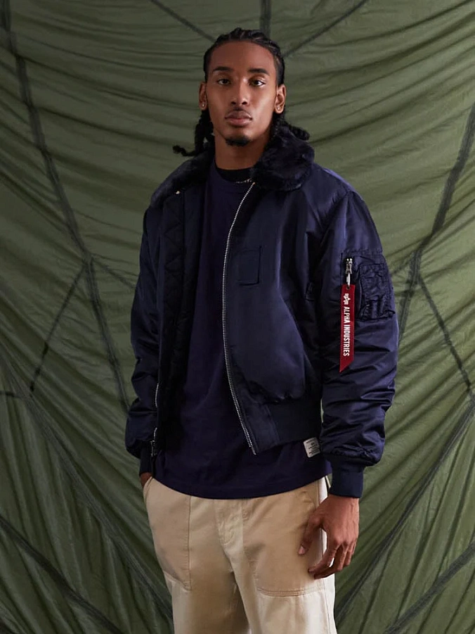 Куртка бомбер мужская Alpha Industries B-15 Heritage Replica Blue