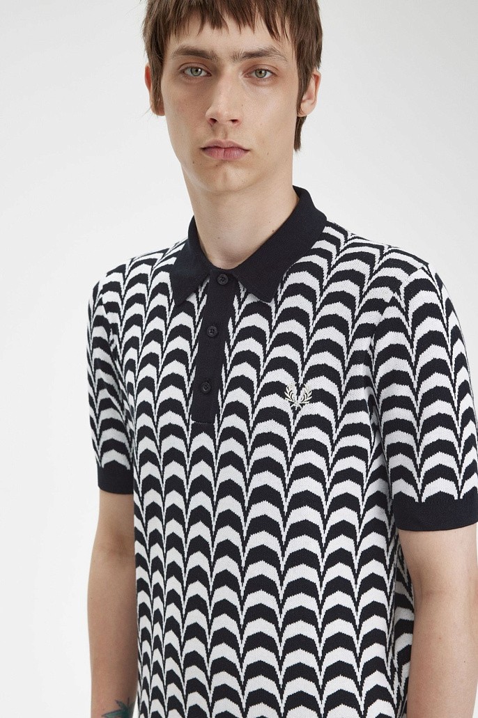 Рубашка поло мужская Fred Perry Jacquard Knitted Shirt