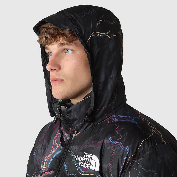 Пуховик мужской The North Face 1996 Retro Nuptse Jacket TNF Black Trail Glow Print