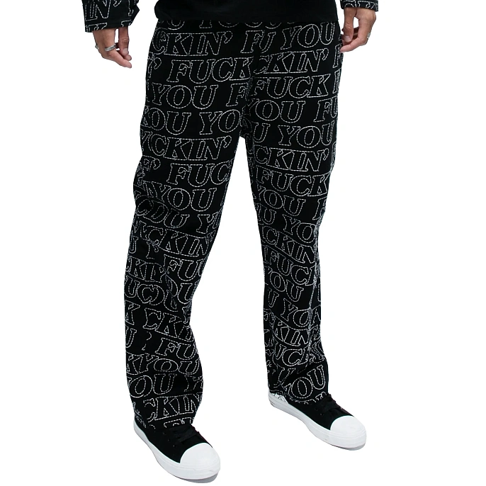 Брюки RIPNDIP Quilted Wide Leg Pants Black