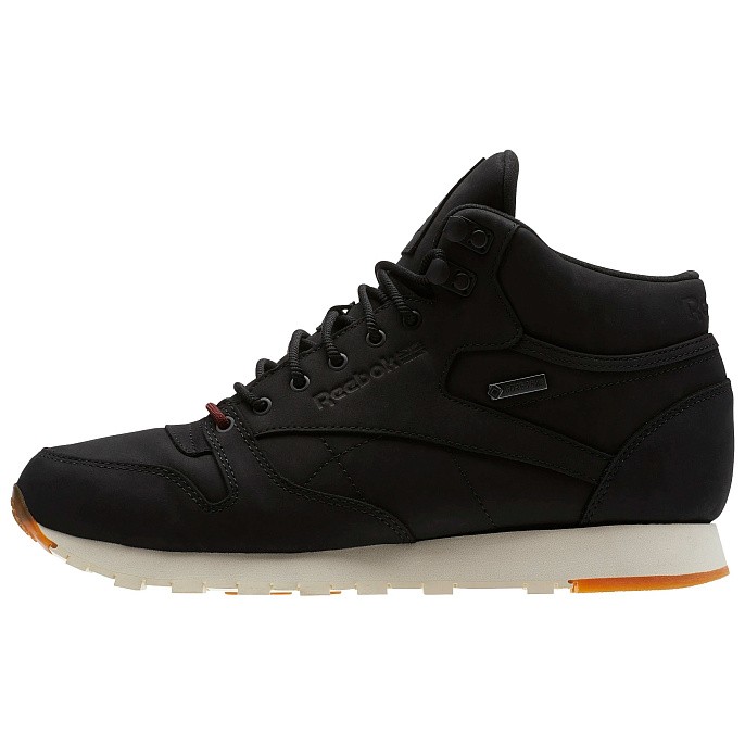 Кроссовки унисекс зимние Reebok Classic Leather Mid GTX-THIN Black/Black/Paperwhite Gum