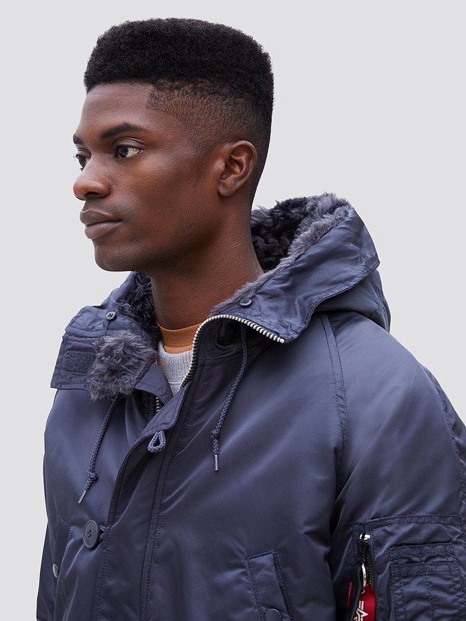 Мужская куртка парка Alpha Industries Slim Fit N-3B Parka Steel Blue / Orange
