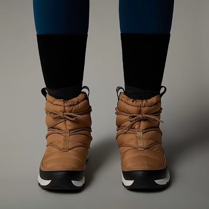 Ботинки дутики зимние The North Face ThermoBall™ Waterproof Lace-Up Winter Boots Almond Butter/TNF Black