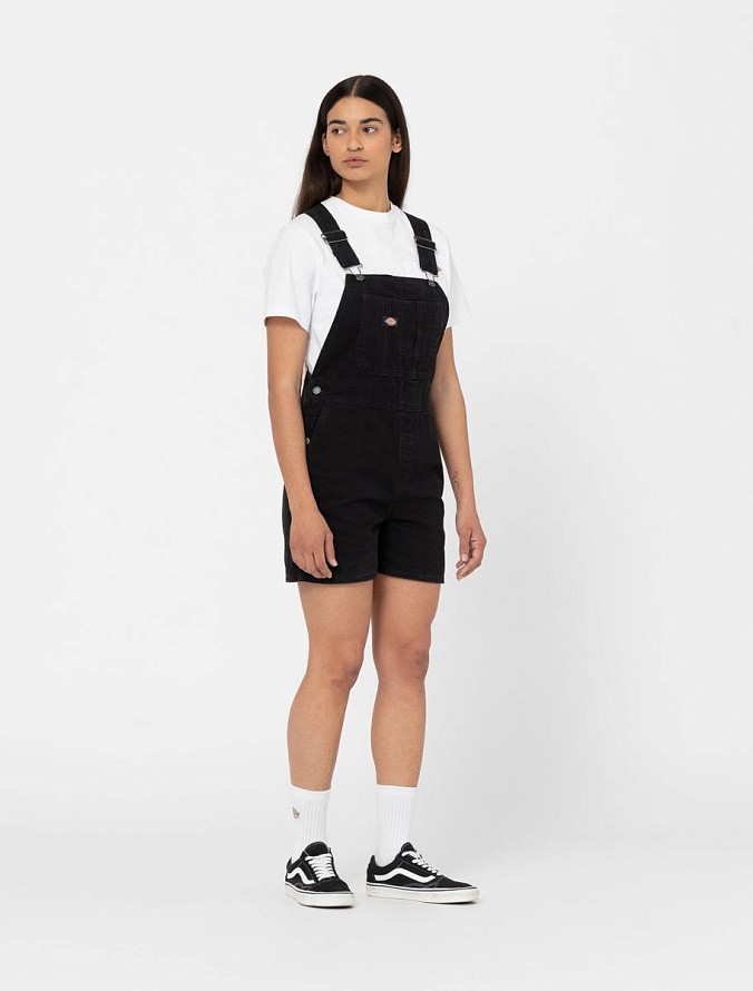 Комбинезон женский Dickies Duck Canvas Short Bib W Stone Washed Black