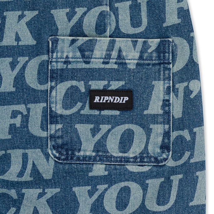 Джинсы RIPNDIP Fuckin Fuck Denim Pants Medium Wash