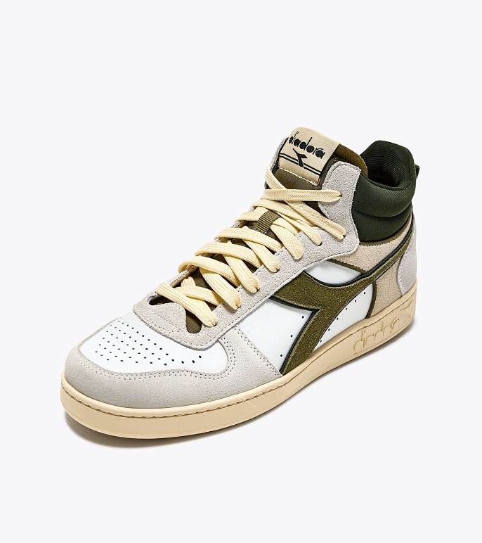 Кроссовки мужские Diadora Magic Basket Demi Cut Suede Leather White/Kombu Green