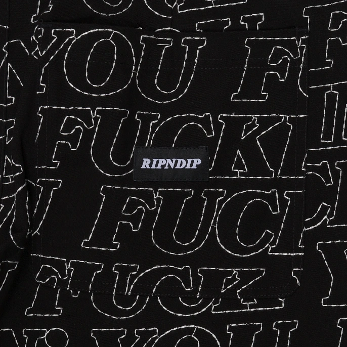 Брюки RIPNDIP Quilted Wide Leg Pants Black