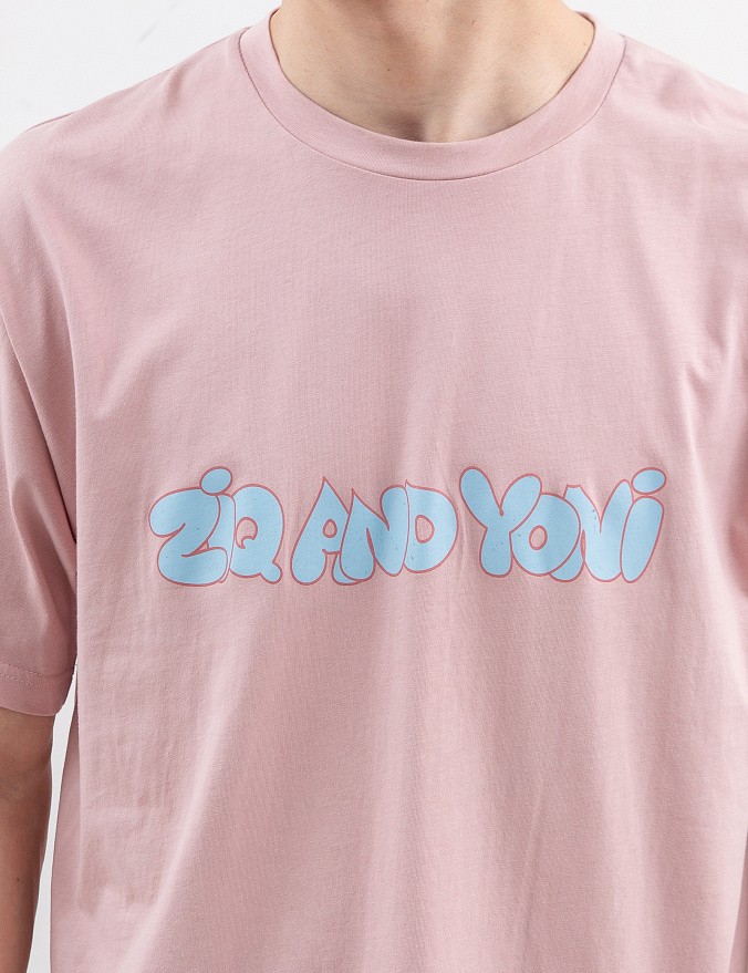 Футболка oversize ZIQ & YONI GRAFFITI AW18 розовая