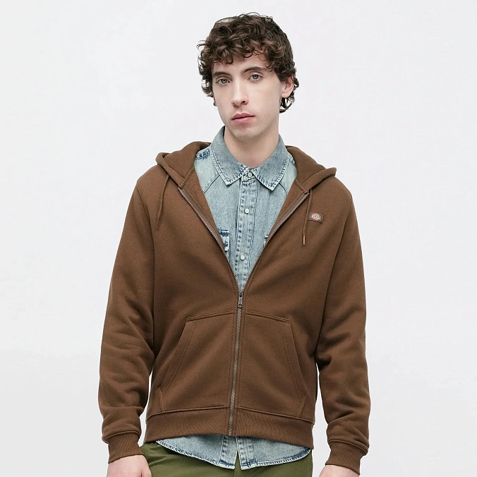 Толстовка Dickies Oakport Zip Hoodie Timber Brown