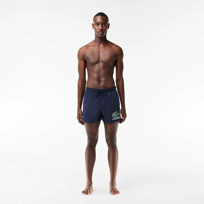 Шорты Lacoste Croc Print Swim Trunks Navy Blue