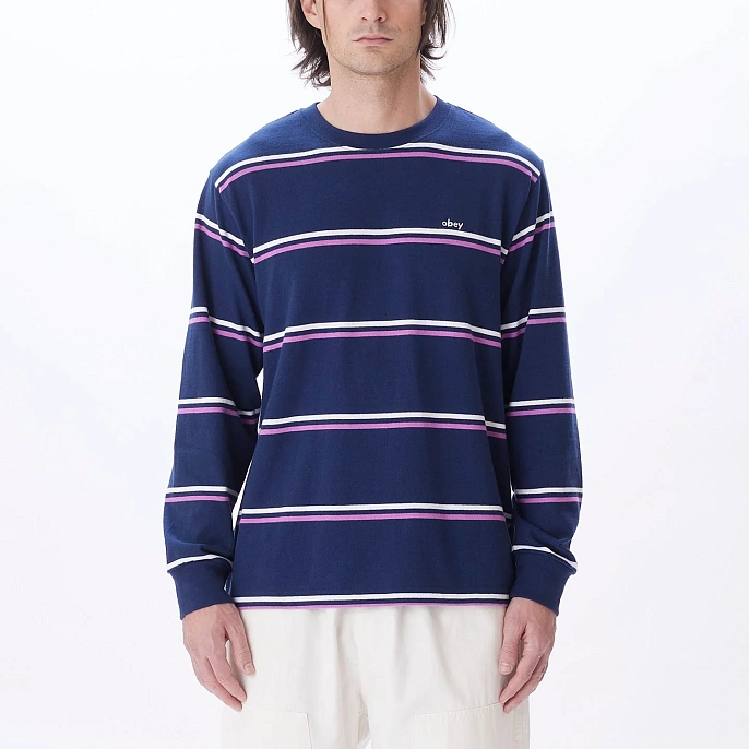 Лонгслив Obey Warren Stripe Ls Knit