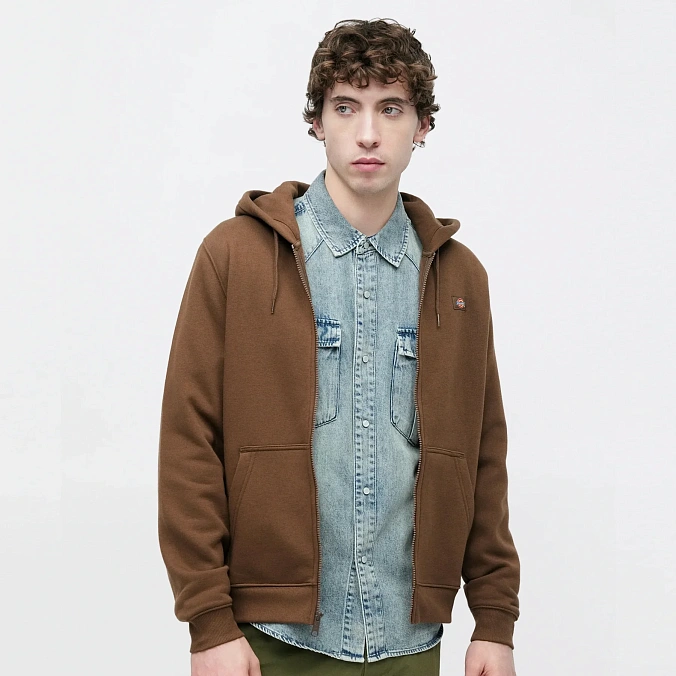 Толстовка Dickies Oakport Zip Hoodie Timber Brown