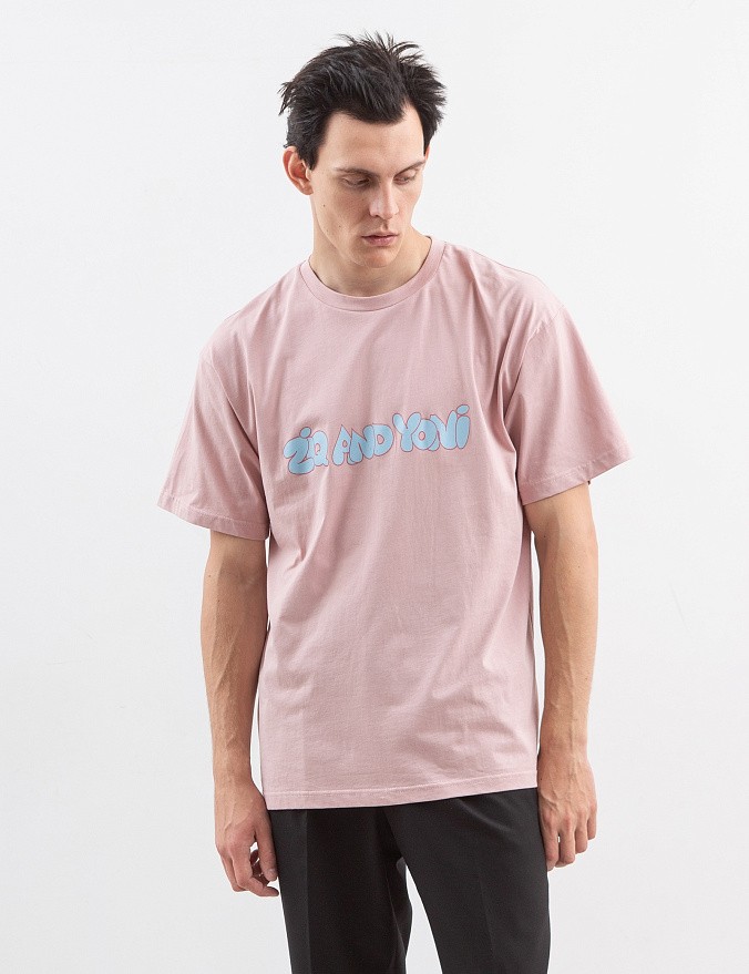 Футболка oversize ZIQ & YONI GRAFFITI AW18 розовая