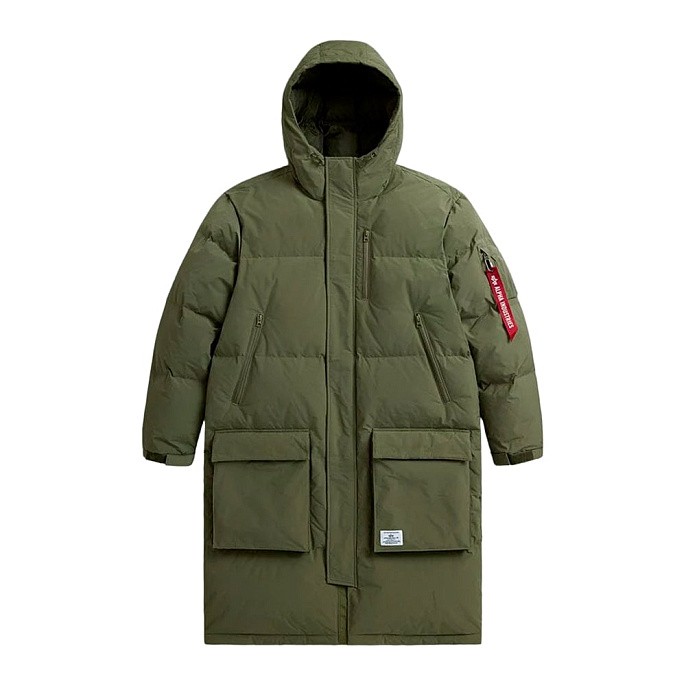 Мужской пуховик Alpha Industries Long Puffer Parka Green