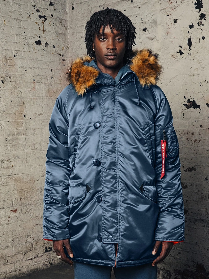 Мужская куртка парка Alpha Industries Slim Fit N-3B Parka Slate Blue