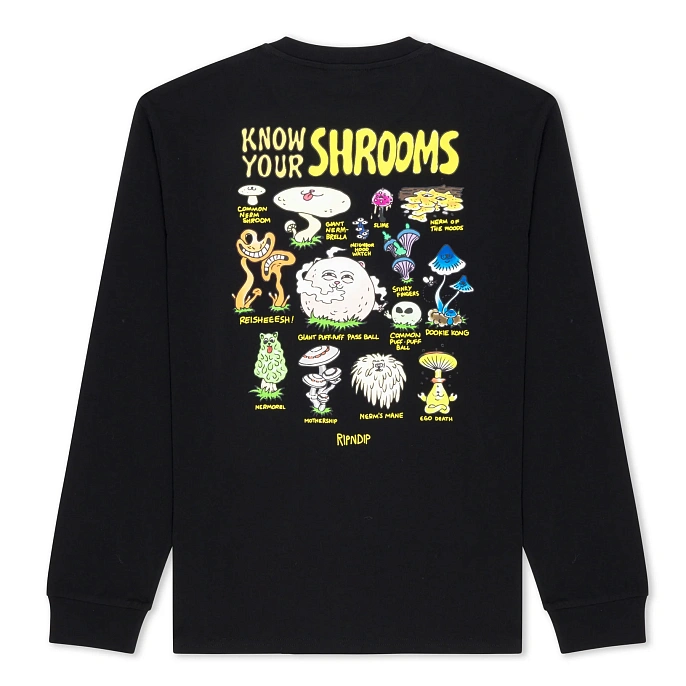 Лонгслив RIPNDIP Know Ur Shrooms Long Sleeve Black