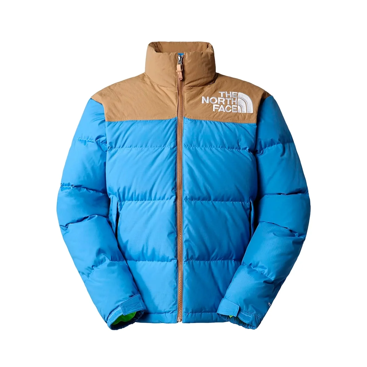 The North Face 92 Low Fi Hi Tek Nuptse Jacket Super Sonic Blue Utility Brown FRIDAY